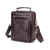 Men Briefcase ,Crocodile Leather Vertical Office Business Bag