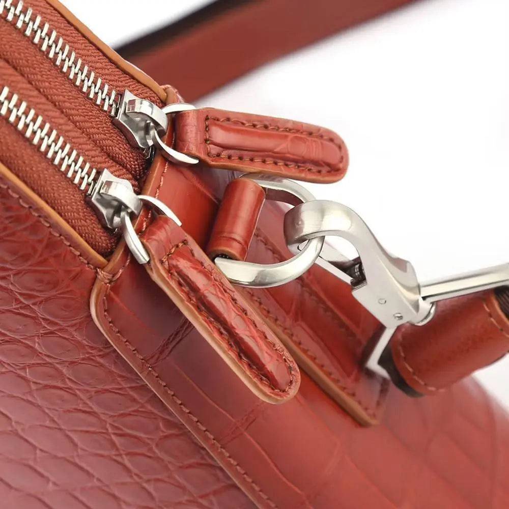 Men's Crocodile Leather Laptop Bags Briefcase Orange
