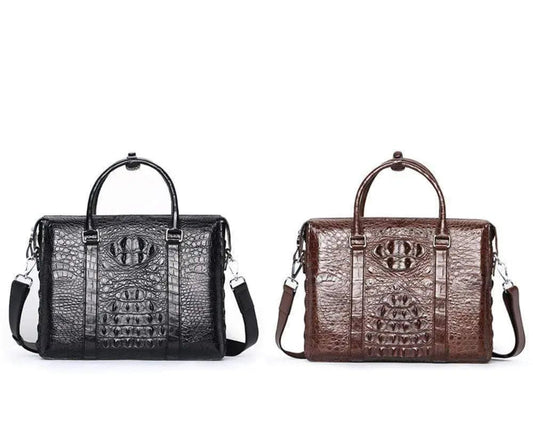 Men's Genuine Crocodile Skin Leather Business Briefcase Bag
