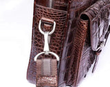 Men's Vintage Brown Postman Bag Genuine Crocodile Bone Leather
