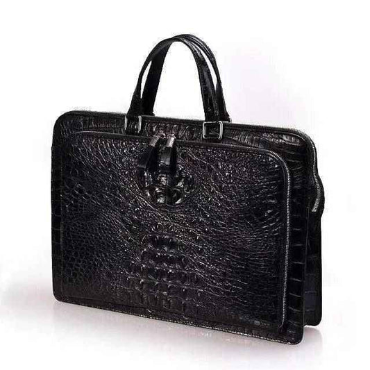 Borsa da lavoro da uomo in pelle di coccodrillo, borsa per laptop e valigetta da business