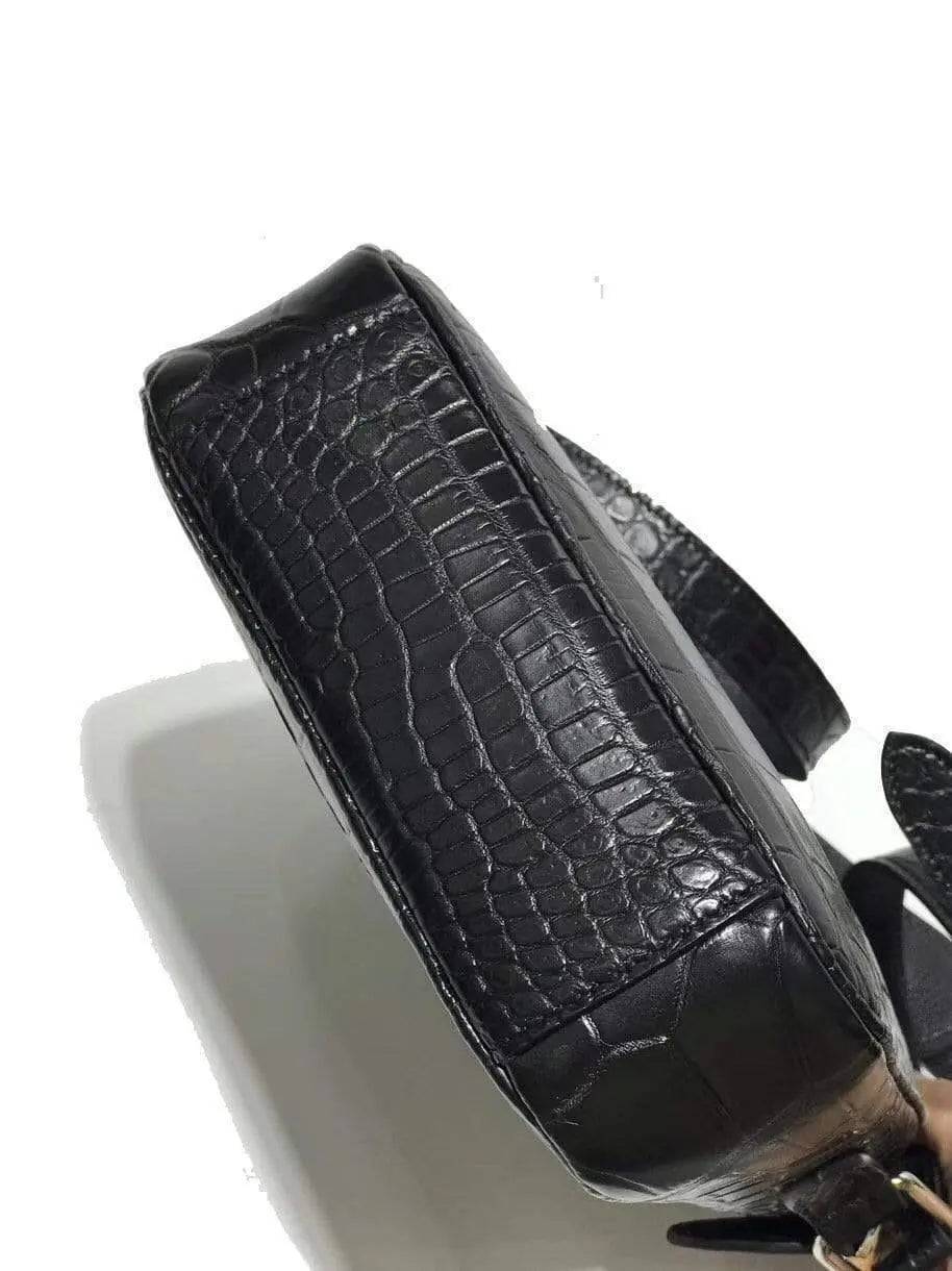 Mens Cross Body Messenger Bags In Genuine Crocodile Leather Small Size
