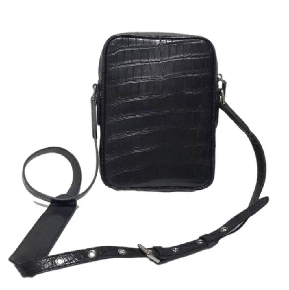 Mens Cross Body Messenger Bags In Genuine Crocodile Leather Small Size
