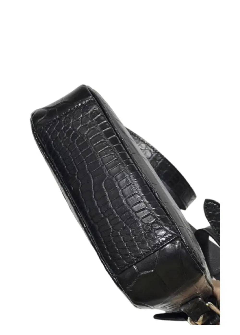 Mens Cross Body Messenger Bags In Genuine Crocodile Leather Small Size