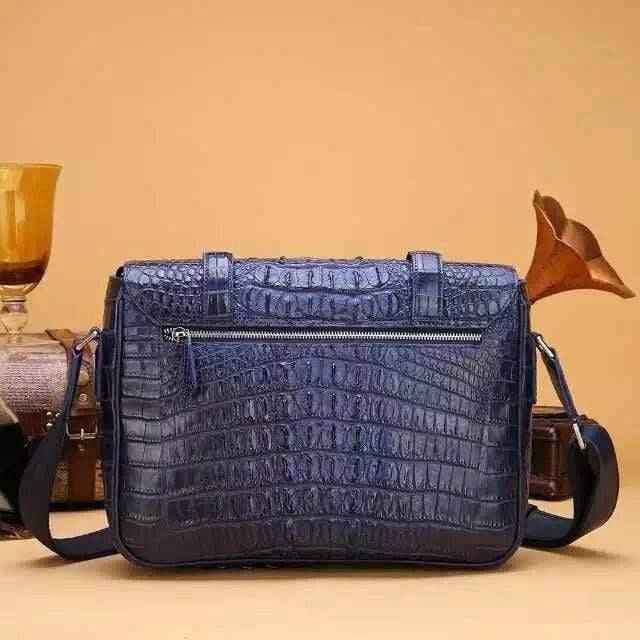 Mens Genuine Crocodile Laptop Bag Messenger Bag Briefcase