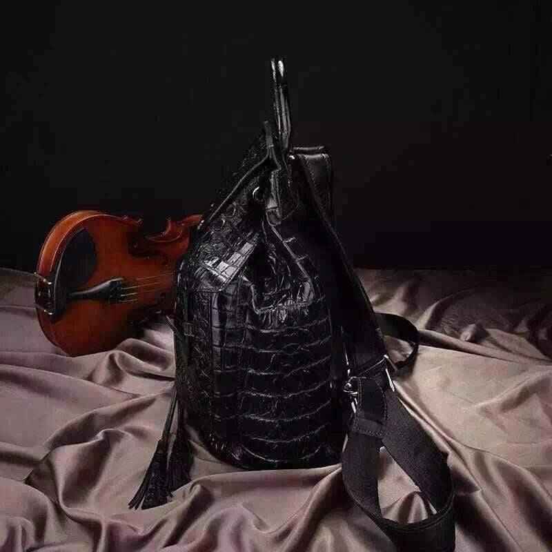 Mens Genuine Crocodile Leather Backpack