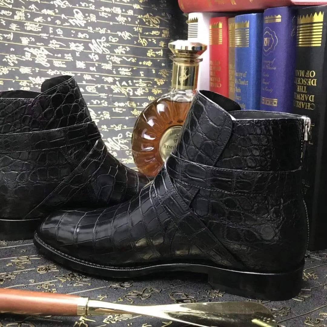 Crocodile Shoes Mens Genuine Crocodile Leather Troy Boot