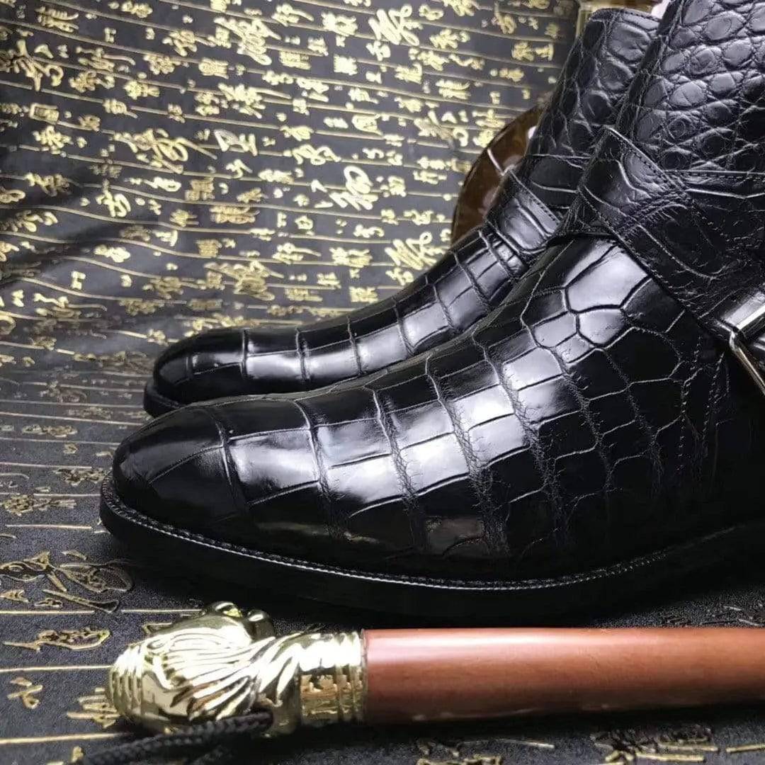 Crocodile Shoes Mens Genuine Crocodile Leather Troy Boot
