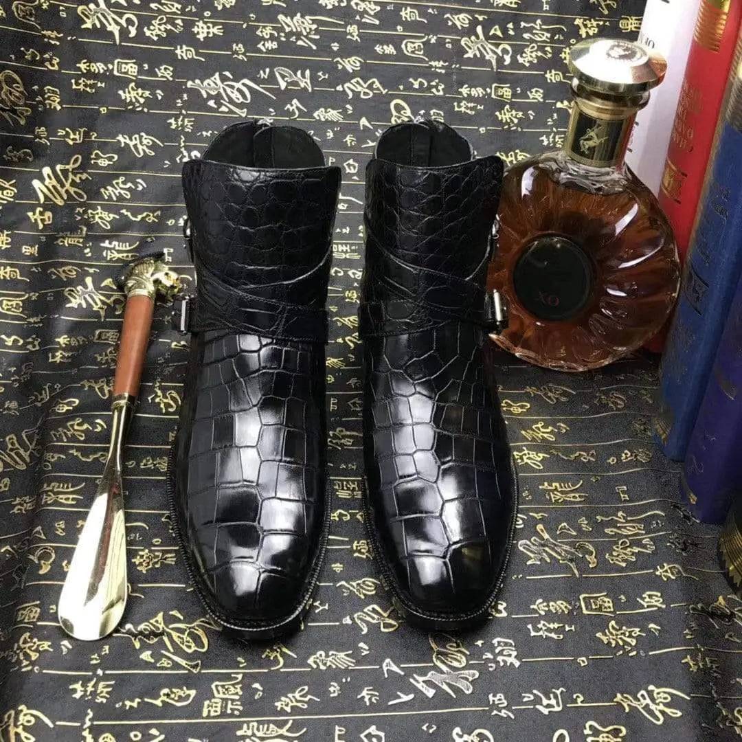 Crocodile Shoes Mens Genuine Crocodile Leather Troy Boot