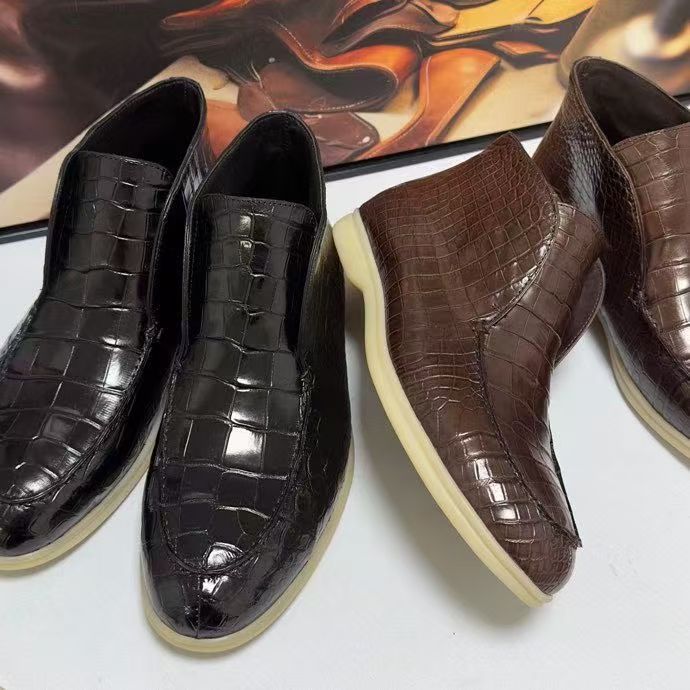 Men's Crocodile Leather Casual Ankle Boots