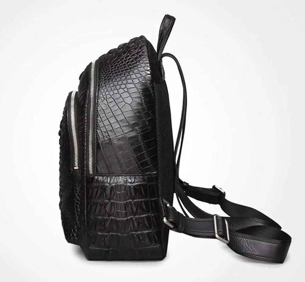 Rossie Viren Unisex Crocodile Skin Leather Backpack