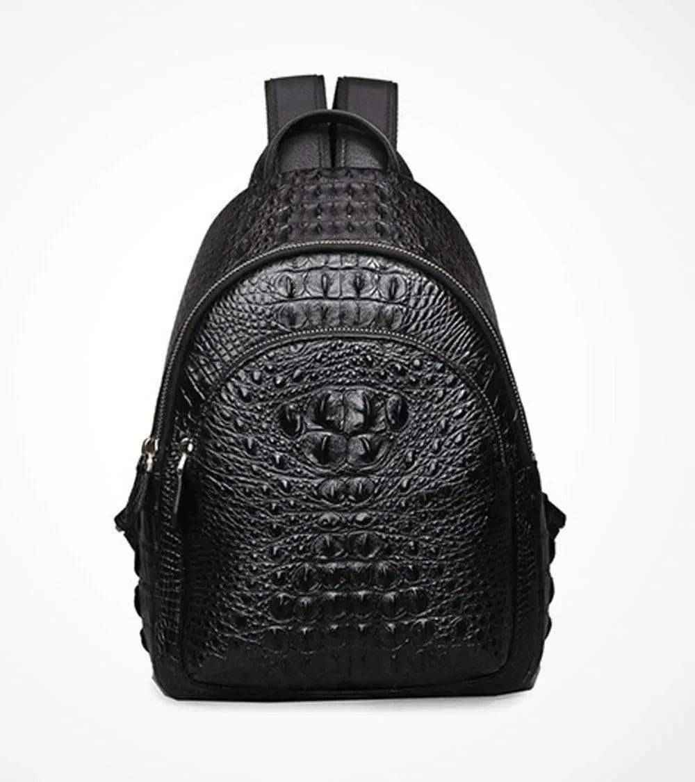Rossie Viren Unisex Crocodile Skin Leather Backpack