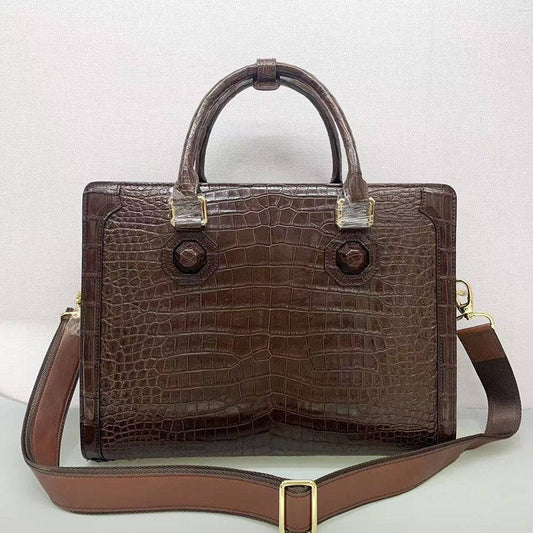 Crocodile Briefcase ,Crocodile Skin Belly Leather Business Bags