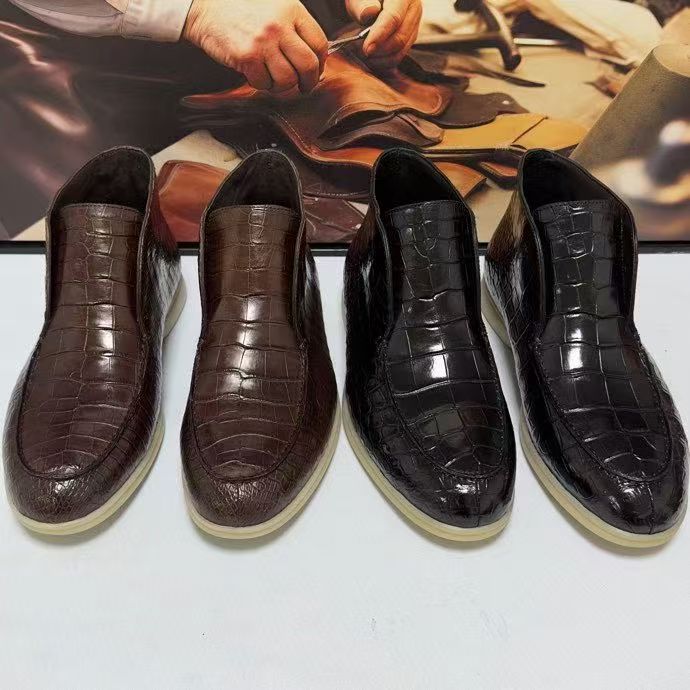 Men's Crocodile Leather Casual Ankle Boots