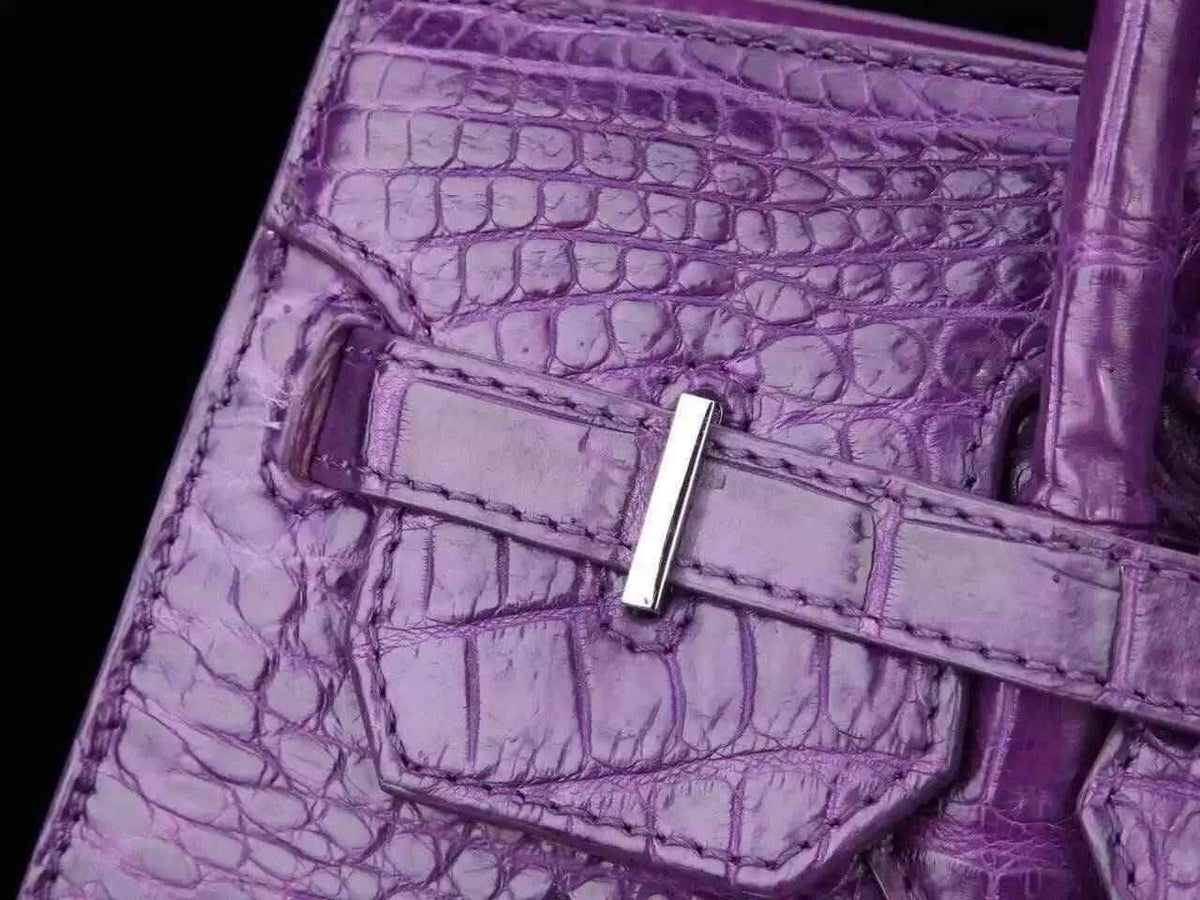 Preorder Womens Genuine Crocodile Leather Padlock Tote Handbags