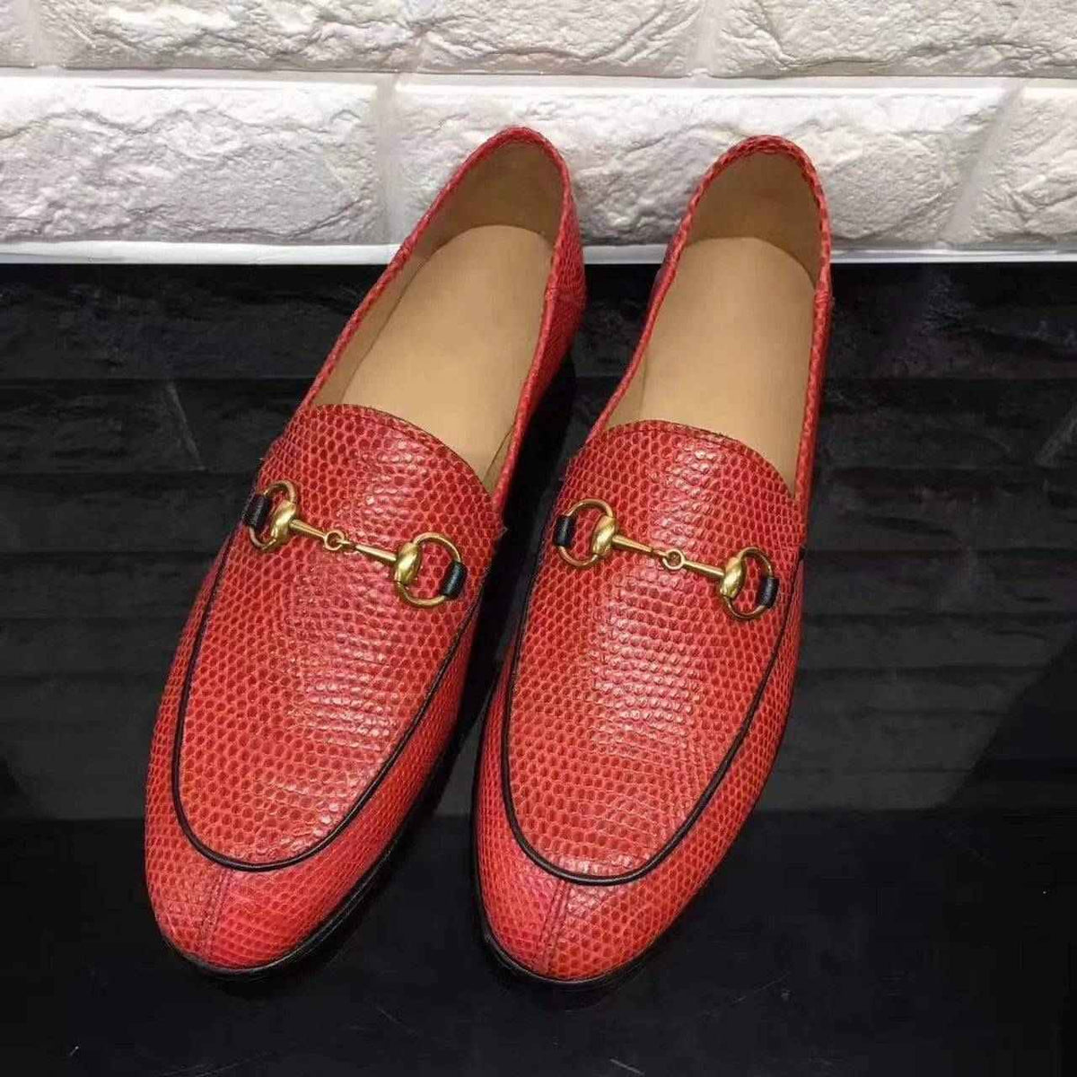 Crocodile Shoes Unisex Lizard Leather Casual Dress Slip-On Loafer Shoes