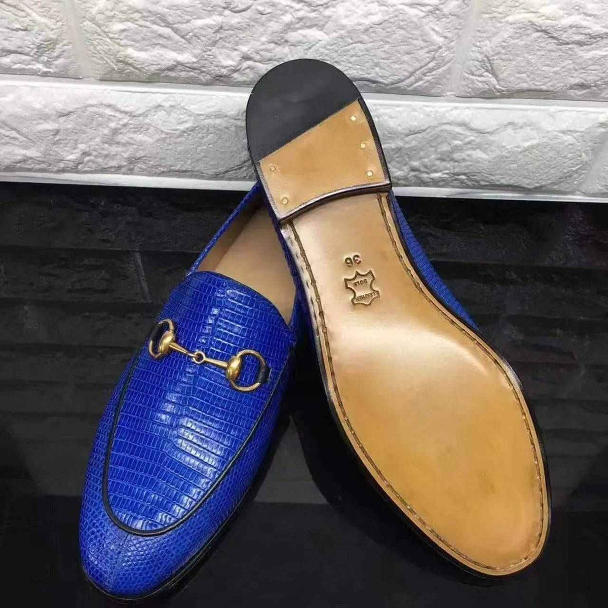 Crocodile Shoes Unisex Lizard Leather Casual Dress Slip-On Loafer Shoes