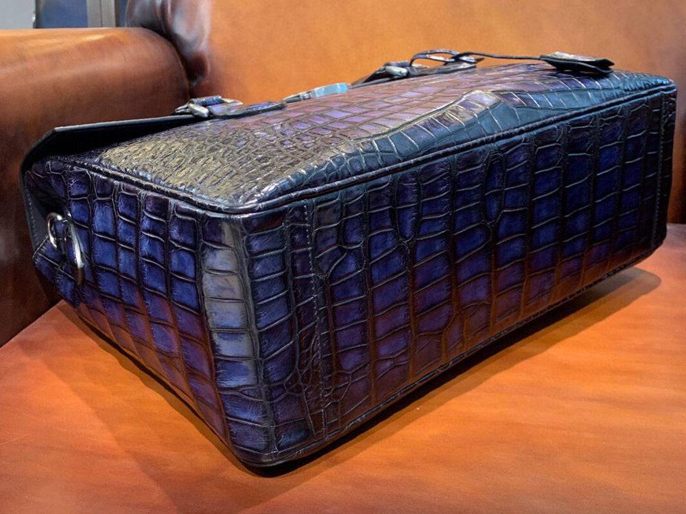 Men's Vintage Crocodile Leather Briefcase