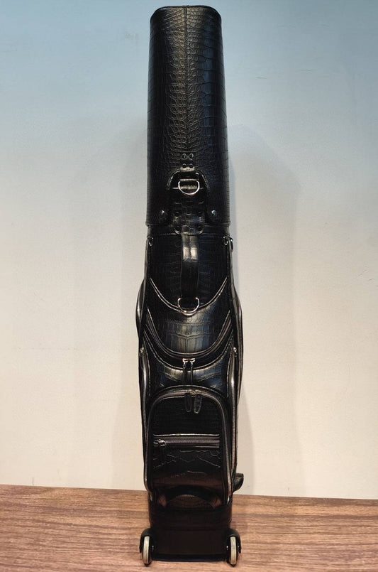 Crocodile Belly Leather Golf Bags ,Golf Sets , Golf Cart Bags & Golf Stand Bags Black With Roller