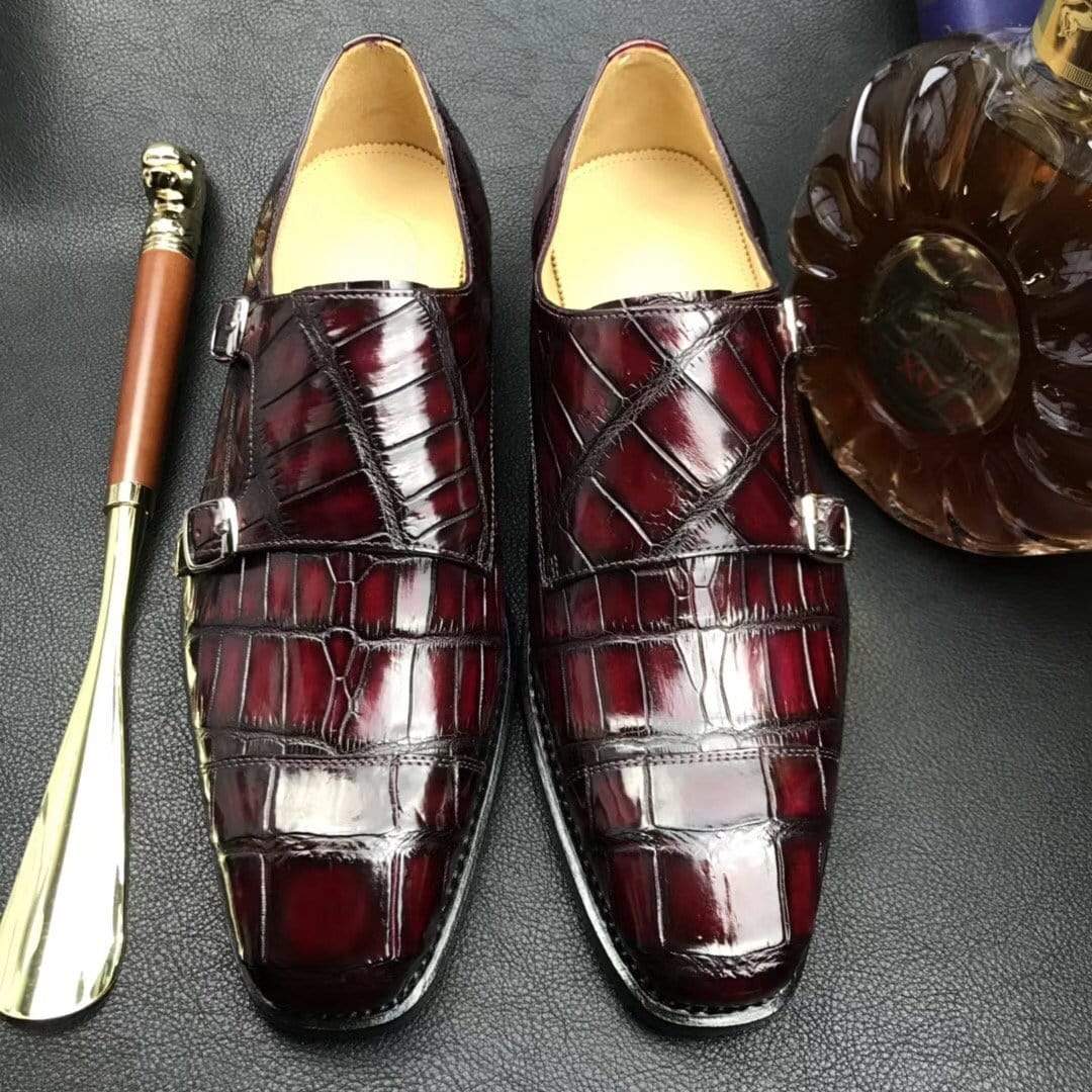 Crocodile Shoes Crocodile Double Monk Shoes