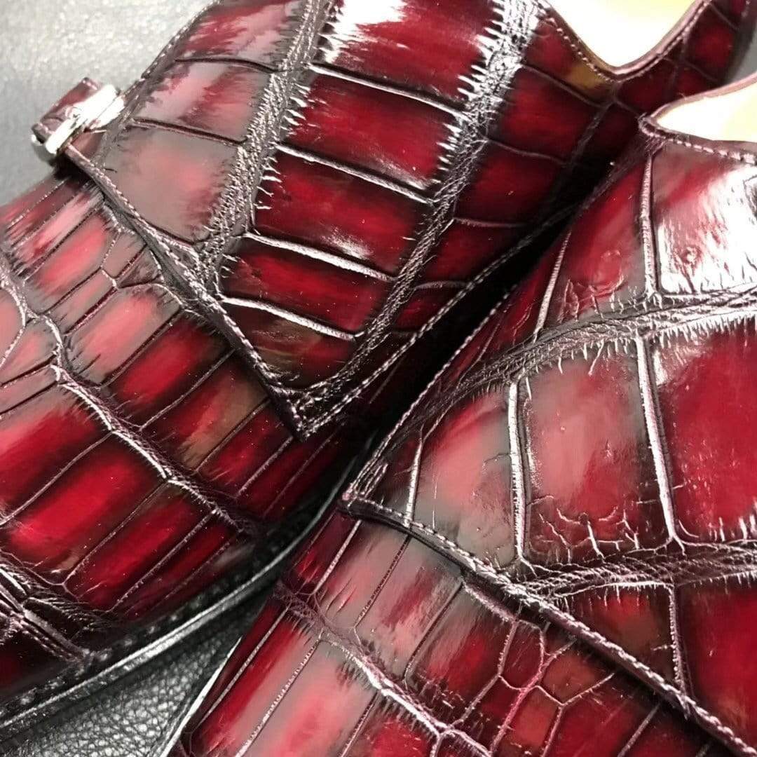 Crocodile Shoes Crocodile Double Monk Shoes