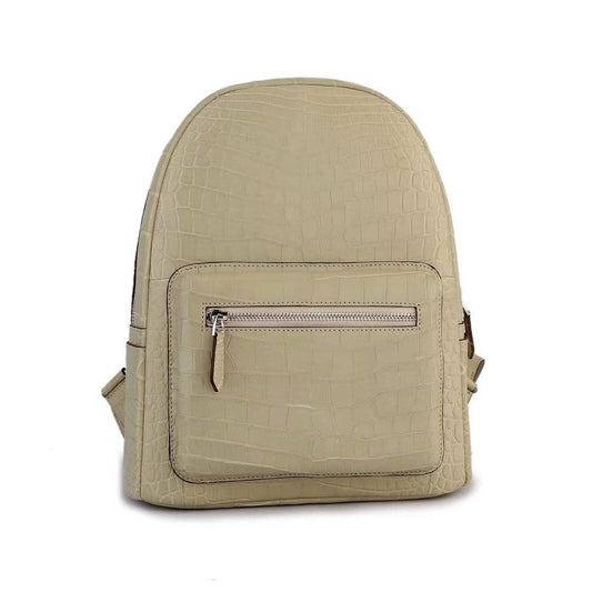Crocodile Leather Backpack Cream For Women
