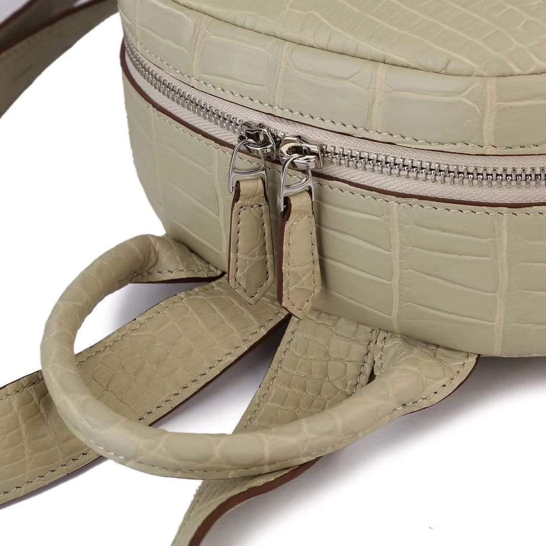 Crocodile Leather Backpack Cream For Women