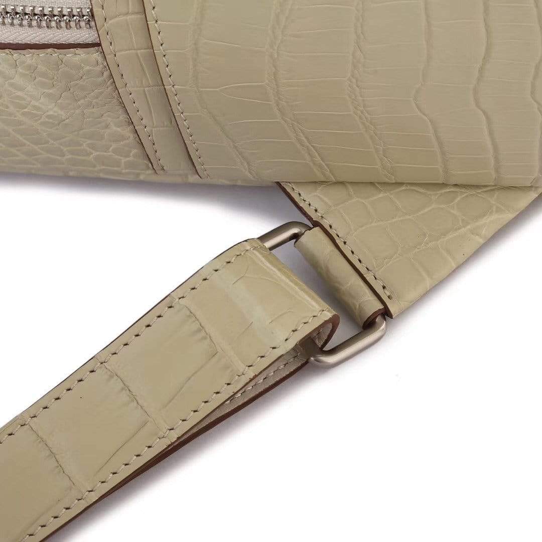 Crocodile Leather Backpack Cream For Women
