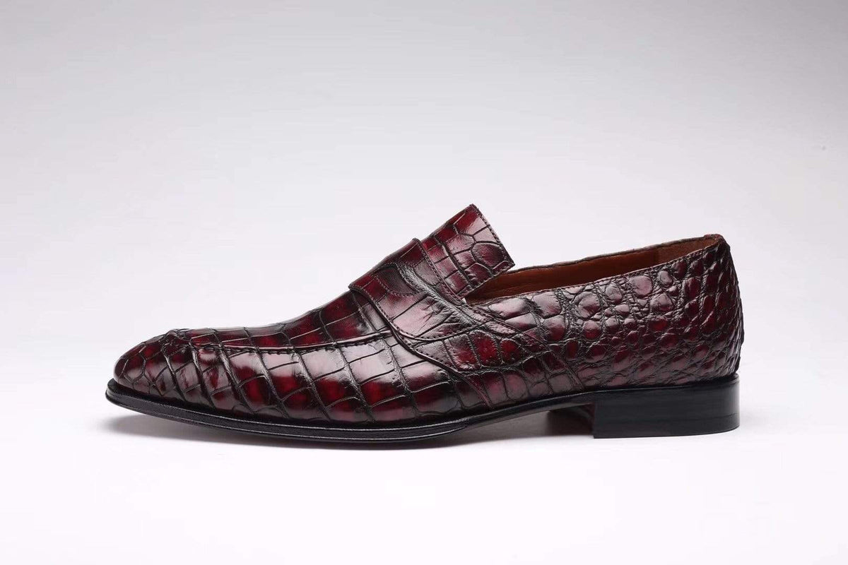 Crocodile Shoes Preorder Crocodile Leather Formal Penny loafer Casual Slip On Shoes For Men