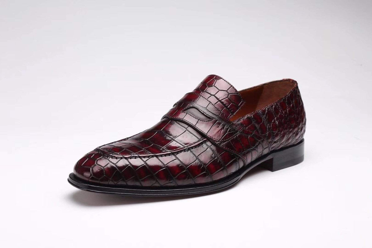 Crocodile Shoes Preorder Crocodile Leather Formal Penny loafer Casual Slip On Shoes For Men