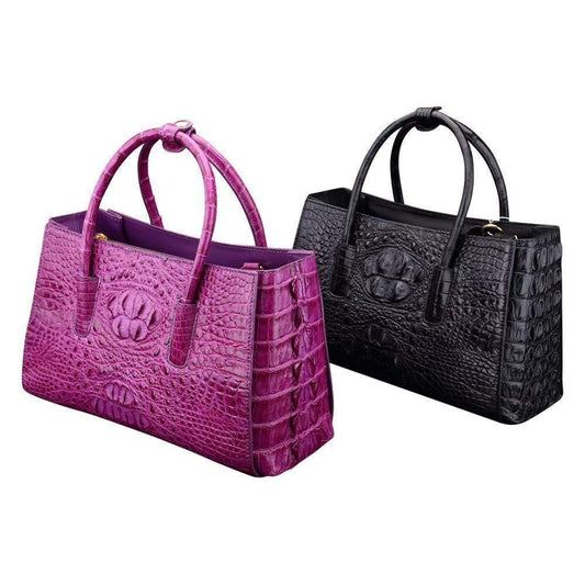 Crocodile Leather Large Tote Shoulder Handle Bag | Rossieviren