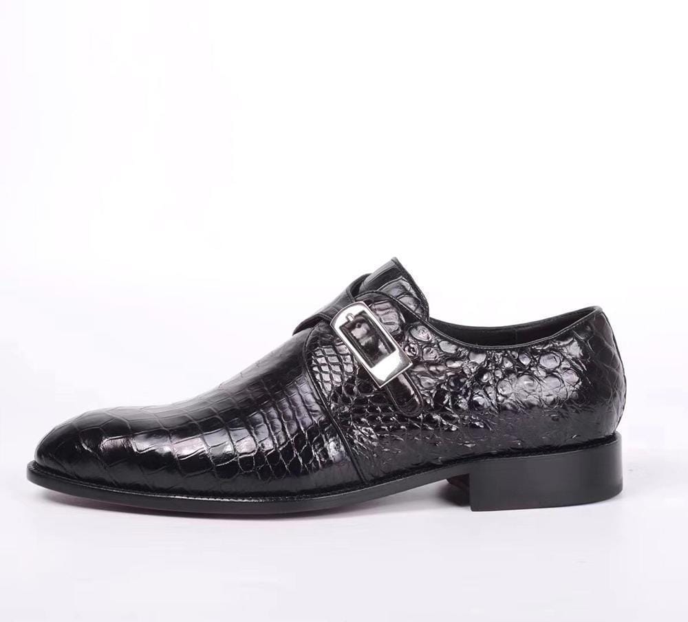 alt
Scarpe in pelle di coccodrillo da uomo fatte a mano, scarpe eleganti da uomo, scarpe monk da uomo, scarpe formali da uomo, nere