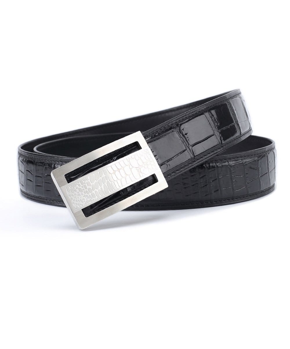 Crocodile Skin Belly Leather Belt 4220