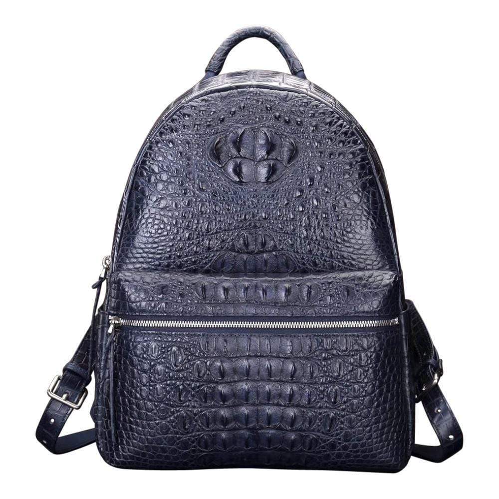 Dark Blue Women's Crocodile Leather Backpack | Rossieviren