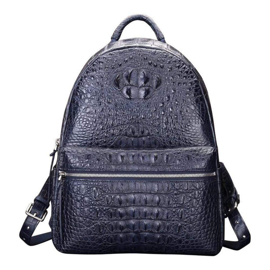 Dark Blue Women's Crocodile Leather Backpack | Rossieviren