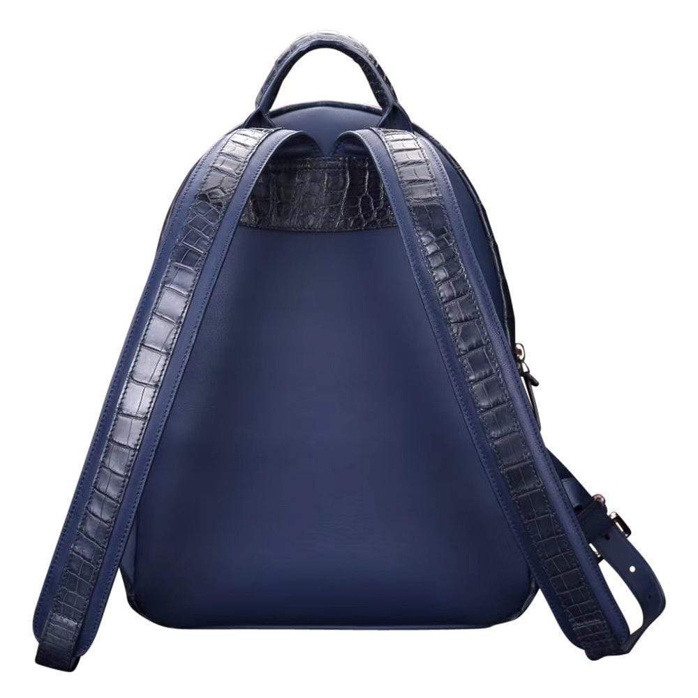 Dark Blue Women's Crocodile Leather Backpack | Rossieviren