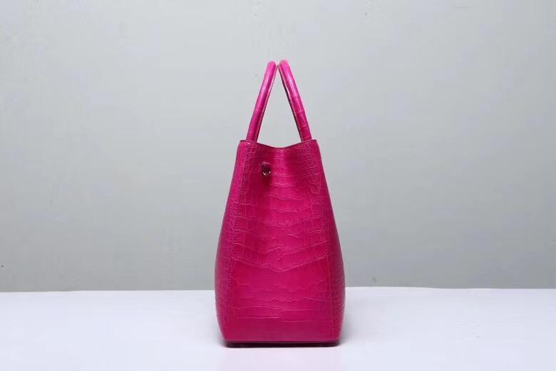 alt
Borse con manico superiore in vera pelle di pancia di coccodrillo per donna, pesca, 35cm