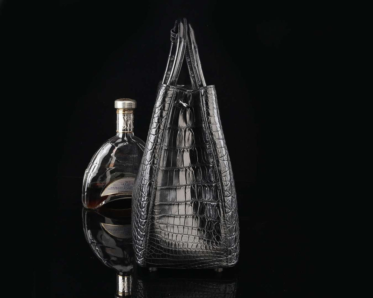 Genuine Crocodile Leather Top Handle Tote Handbag 33cm