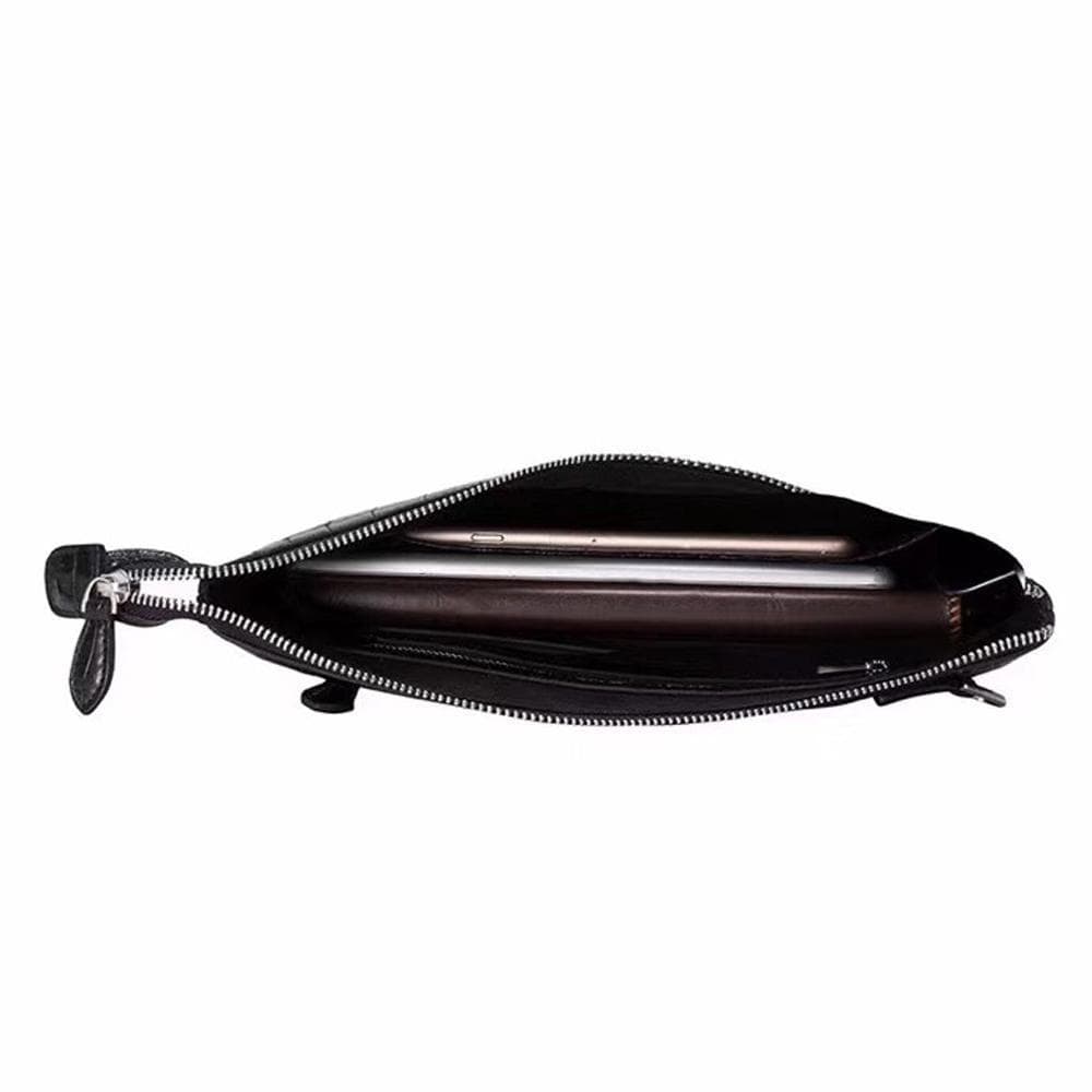 Genuine Crocodile Belly Leather Zipper Clutch Bag For Men