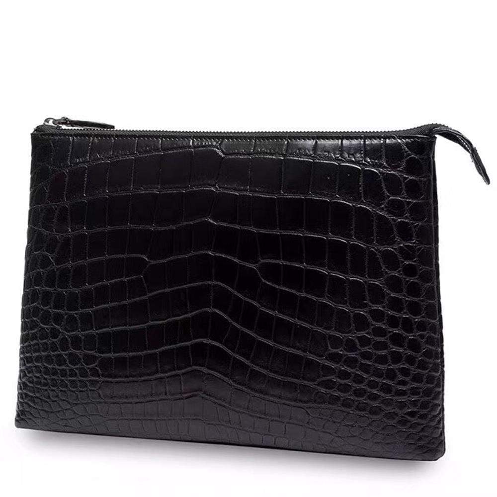 Genuine Crocodile Belly Leather Zipper Clutch Bag For Men