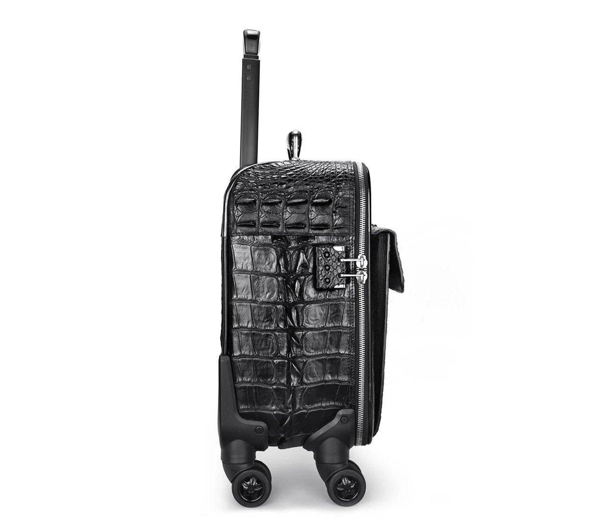 Genuine Crocodile Leather 16 Inch Suitcase Cabin Luggage Universal Wheels Bag Boarding Case Small Box For Short Travel Wheelie Suitcases