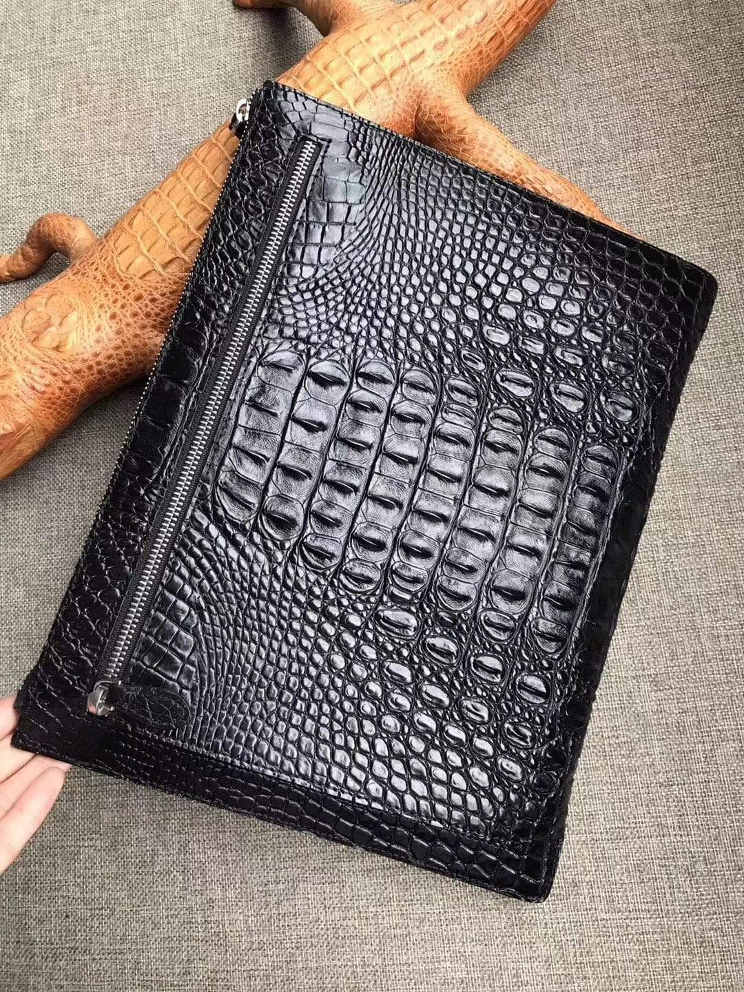 Genuine Crocodile Leather Large Ipad Case,Clutch Bag