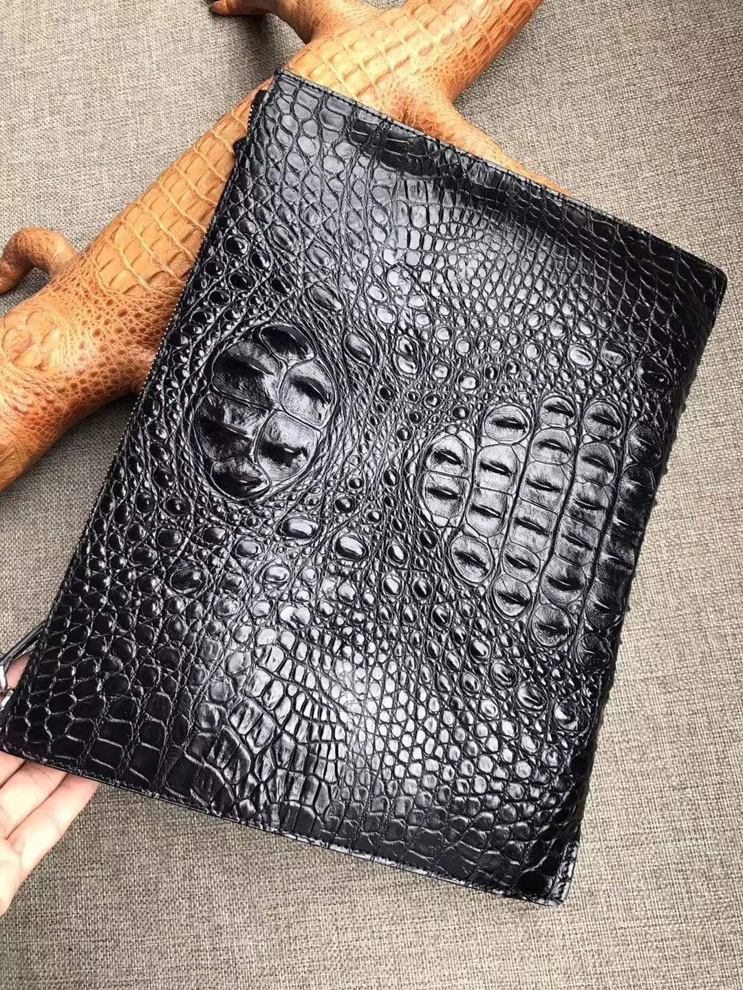 Genuine Crocodile Leather Large Ipad Case,Clutch Bag