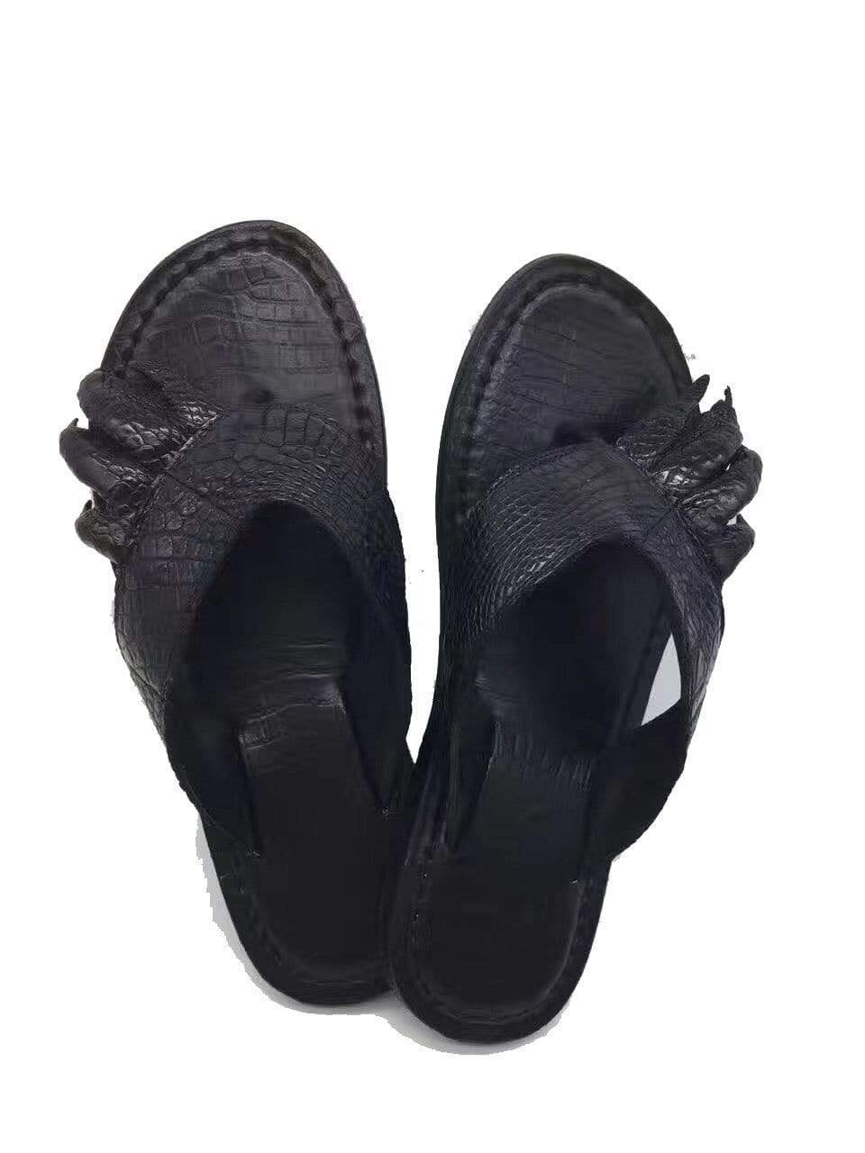 Crocodile Shoes Genuine Crocodile Leather Mens Slipper