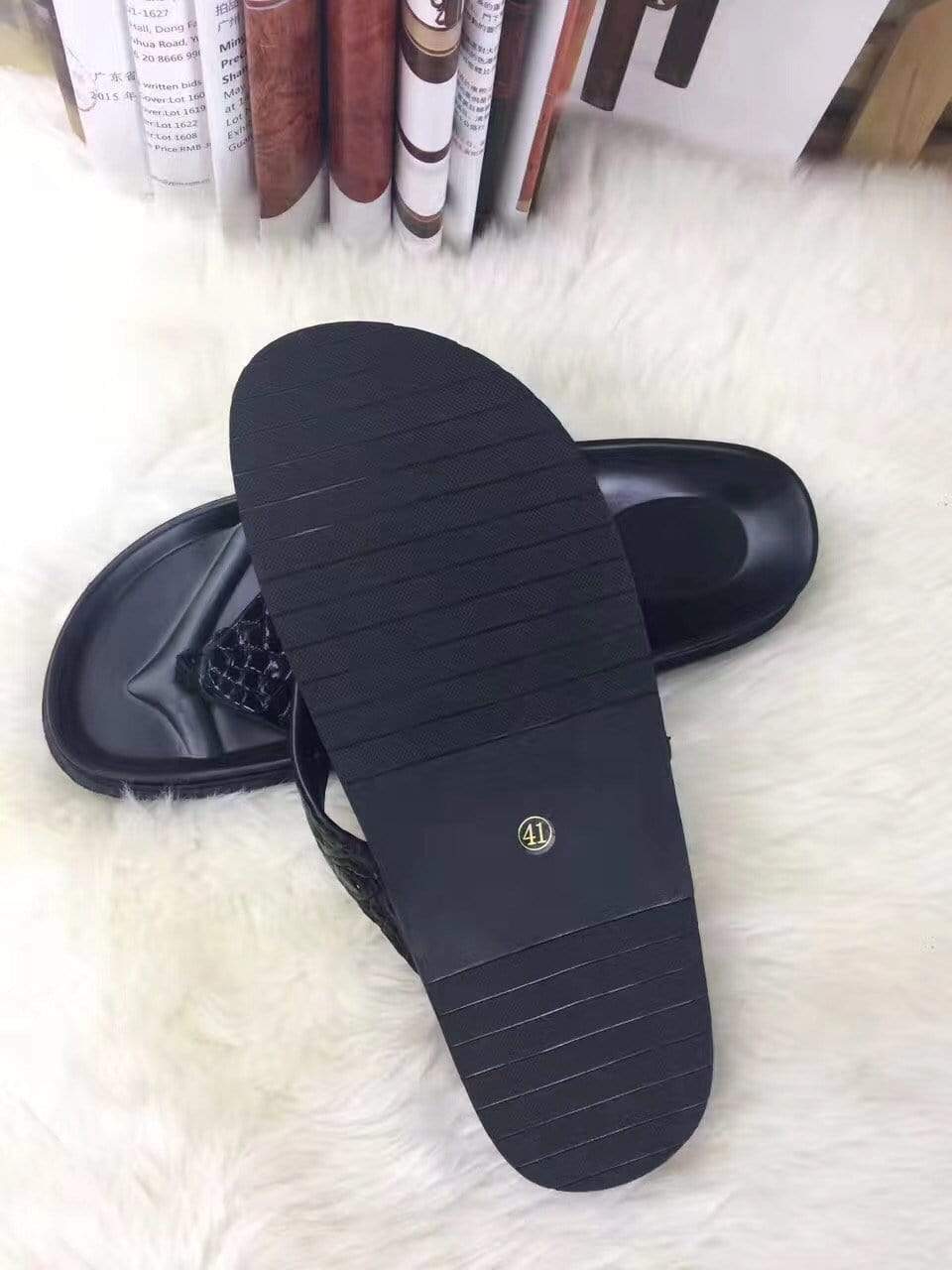 Genuine Crocodile Leather Mens Slipper