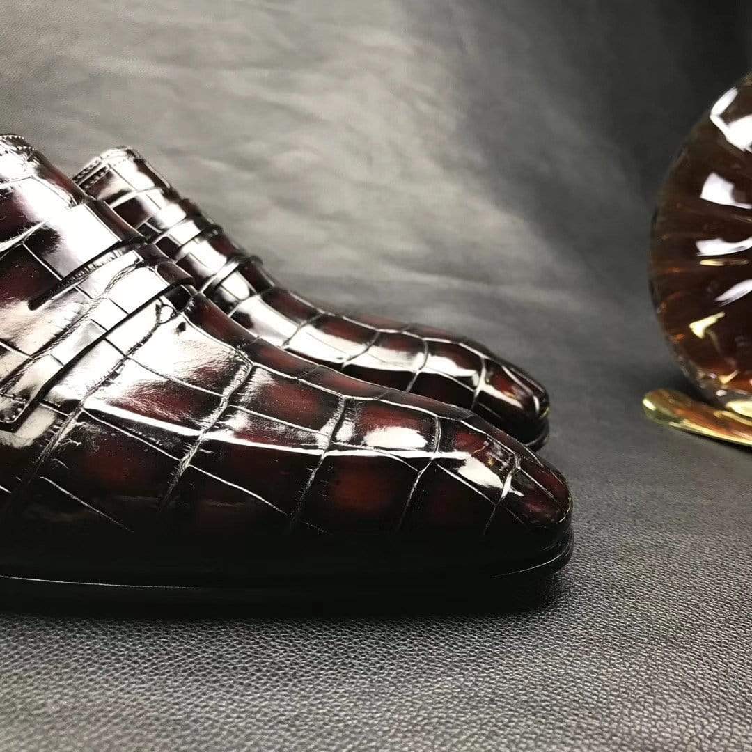 Crocodile Shoes Genuine Crocodile Leather Penny Casual Loafers Slip-On Slippers