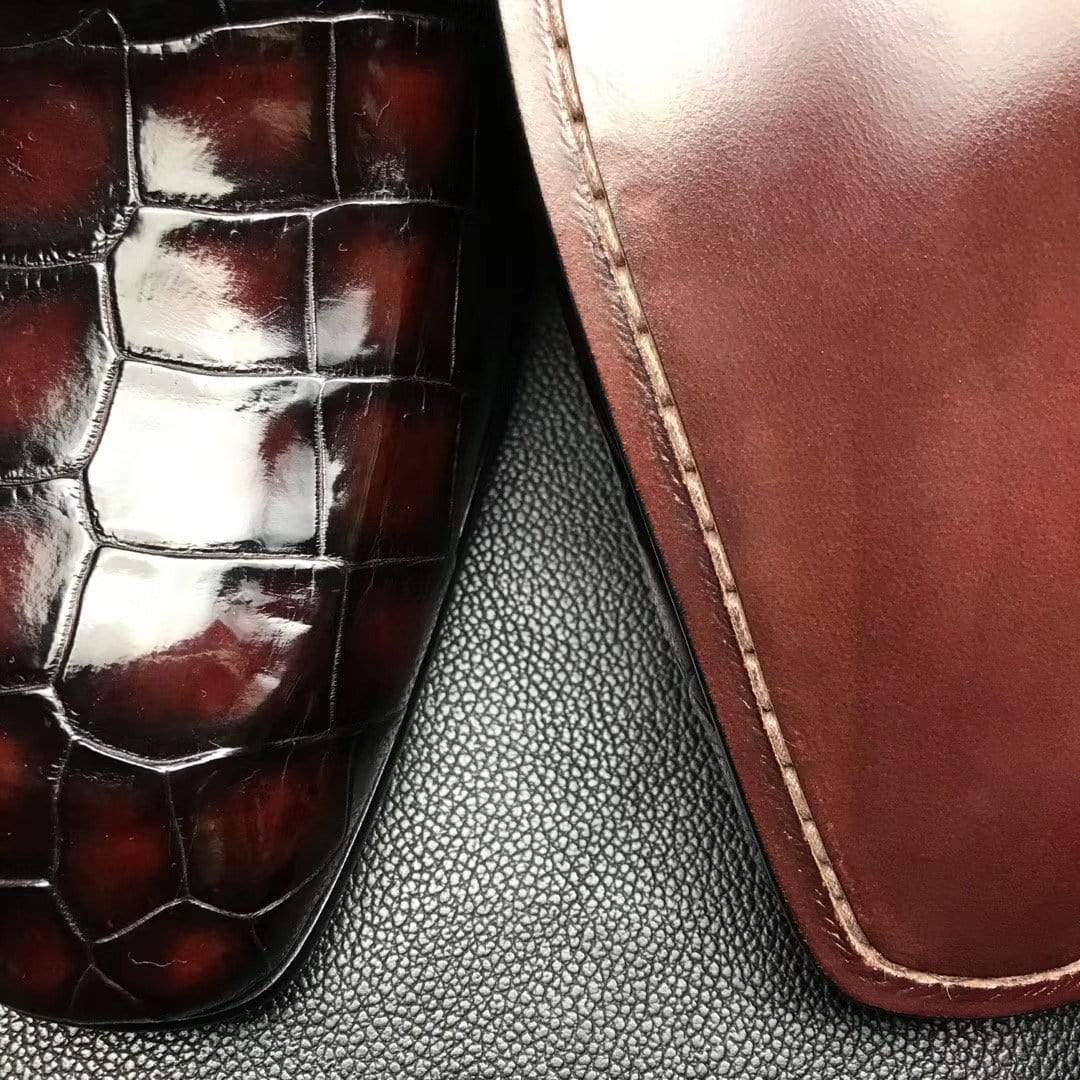 Crocodile Shoes Genuine Crocodile Leather Penny Casual Loafers Slip-On Slippers