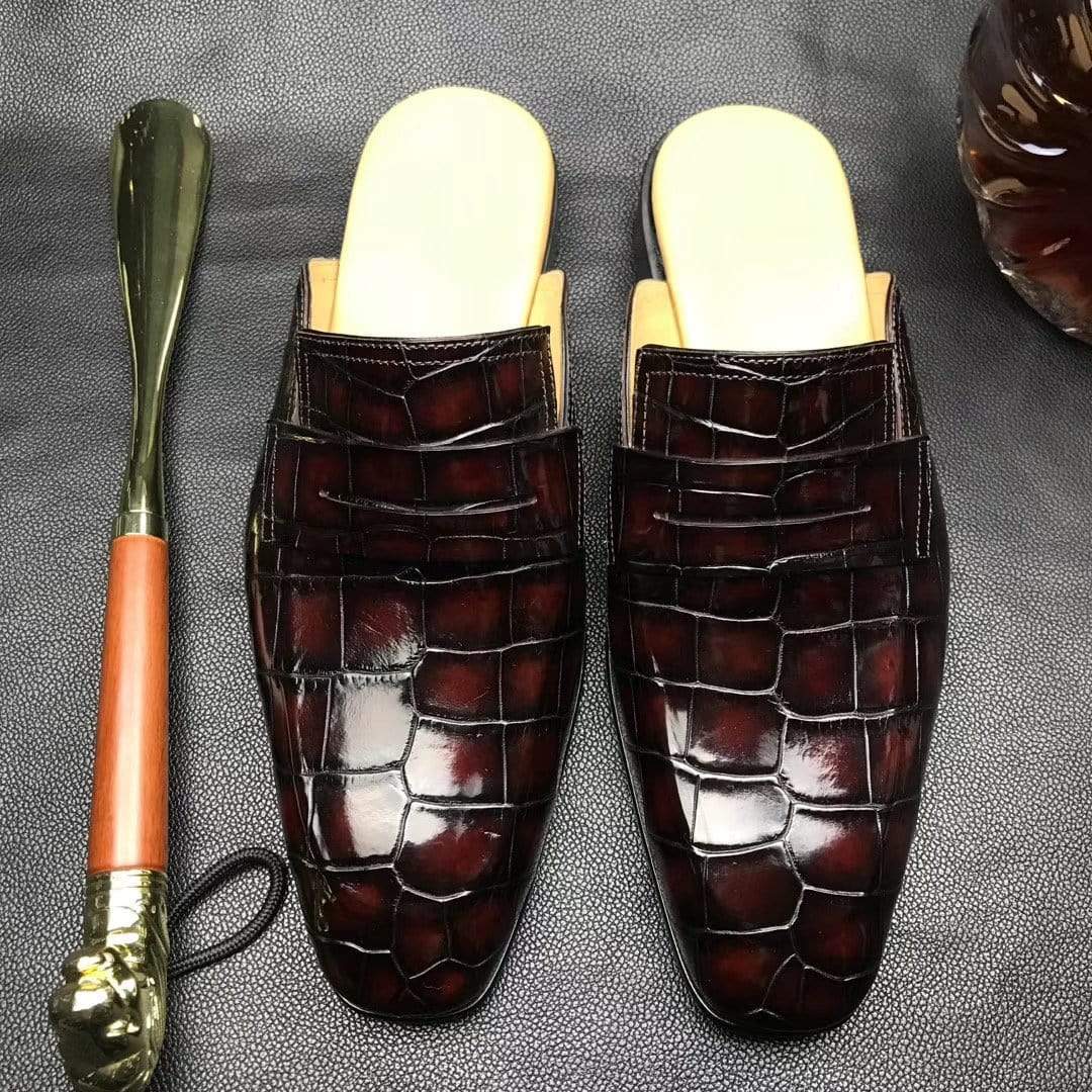 Crocodile Shoes Genuine Crocodile Leather Penny Casual Loafers Slip-On Slippers