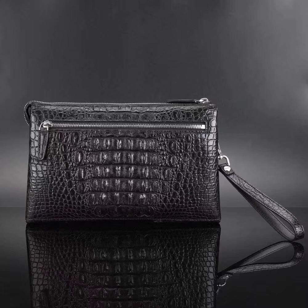 Genuine Crocodile Leather Wristlet Wallet, Man Wristlet Men Clutch Bag Small Wristlet Wallet