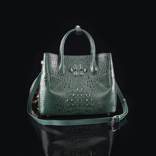 Genuine Crocodile Medium Double Satchel Bag 33cm